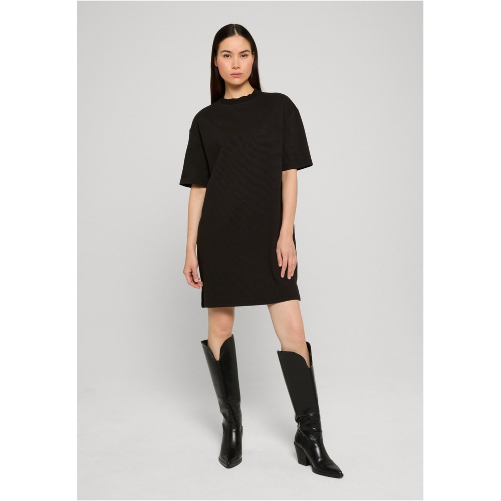 Urban Classics - Structured Jersey Tee Kurzes Kleid - Schwarz